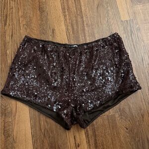 Fashion Nova Dark Brown Satin Top